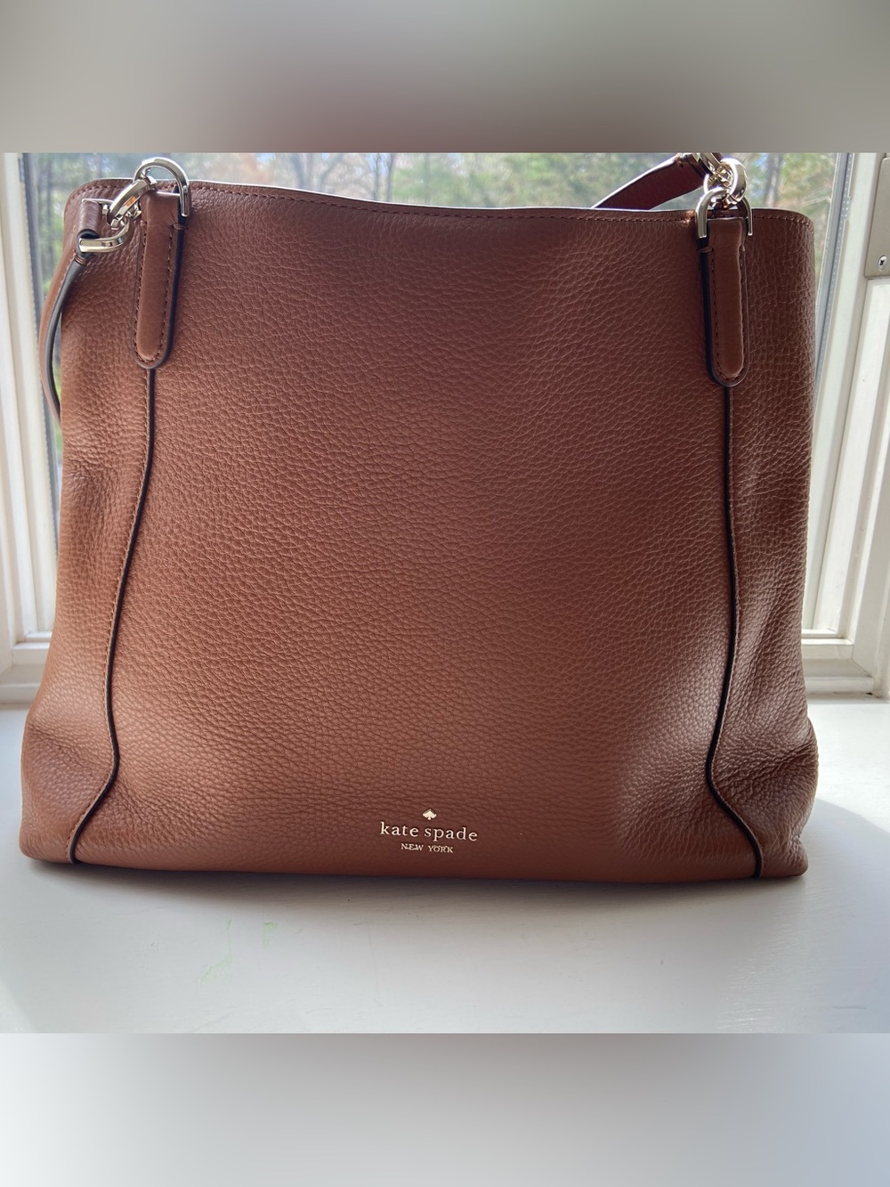 kate spade Brown Pebbled Leather Shoulder Bag